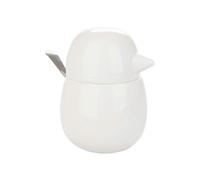 Balvi Azucarero Birdie Color Blanco Recipiente para Azúcar en Forma de Pájaro Porcelana/Metal