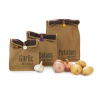 Balvi Bolsas vegetales Super Fresh Color marron 3 bolsas Bolsa para vegetales tipo saco rústico, perf