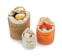 Balvi Bolsas vegetales The Veggies Set de 3 bolsas transpirables Con asa para colgar Algodón/tela pp