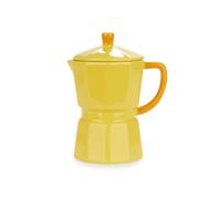 Balvi Mug Moka Color Amarillo Taza en Forma de cafetera Italiana con Tapa Cerámica 350 ml