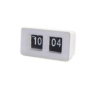 Balvi Reloj sobremesa Flip Clock Color Blanco Posiblidad de Colgar en Pared Diseño Retro Plástico ABS