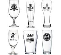 Balvi Set Vasos Cerveza L´Hedoniste Color Transparentes Set de 6 Copas de Cerveza Diseño Cerveza belg