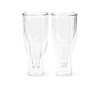 Balvi Vaso Cerveza Gravity Set de 2 Vasos de 250 ml Doble Pared Mantiene el Frio Forma de Botella del