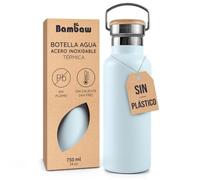 Bambaw Botella Isotermica 750ml, Botella Agua Acero Inoxidable 750ml, Ideal para Viajes y Deporte, Cantimplora Termica de Boca Ancha Fácil de Limpiar, Garrafa Isotermica Hermética (Azul Celeste)