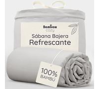 Bambaw Sabana Bajera 150x200 Bambu para Cama 150 cm, Bolsillo de 35 cm, Sábanas Frescas para Verano e Invierno, Sabana Termorreguladora y Refrescante, Ropa de Cama Antiacaros (Gris Claro)