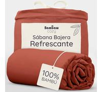 Bambaw Sabana Bajera 150x200 Bambu para Cama 150 cm, Bolsillo de 35 cm, Sábanas Frescas para Verano e Invierno, Sabana Termorreguladora y Refrescante, Ropa de Cama Antiacaros (Terracota)
