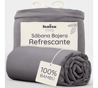 Bambaw Sábana Bajera Bambu 90x200 cm para Cama 90, Bolsillo 35 cm, Sábanas Hipoalergénicas Antiácaros, Ropa de Cama Termorreguladora, Sabanas de Bambu 90x200 para Todo el Año (Gris Oscuro)