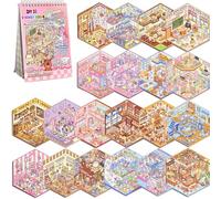 Bambebe Set de 20 Pegatinas 3D para Casa - Escenas Divertidas Estilo Dibujos Animados, Stickers Reutilizables DIY para Niños y Adultos