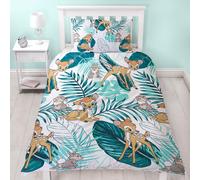 Bambi Y Thumper Juego Funda Edredón Individual Palma Hoja Niños Reversible Cama