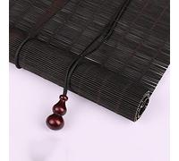 Bamboo Roller Blind Black,Outdoor Bamboo Window Shades Blinds,Light Filtering Roll Up Shutters with Hook Up,Wooden Roller Blinds with Side Pull,for Patio,Doors,Customizable (W110xH210cm/43x8