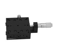 Bamjour Micrómetro X Ajuste Fino Manual Rodillo Cruzado Etapa Lineal de Precisión 60 * 60 Mm, de Alta Precisión ± 6,5 Mm, Aleación de Aluminio para Equipos de Prueba y Medición óptica