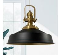 bamyum Asletl Antiguo Lampara Techo Colgante Metal 40 cm, Lamparas Cocina, Lampara Techo Dormitorio E27, Comedo, Salon, Lamparas Mesa Comedor para Niños y Adultas, Lámpara Colgante de Cocina Negro