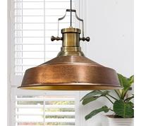 Bamyum Asletl Lámpara Colgante Industrial de 40 cm, Moderna de Metal para Isla de Cocina, E27 para Salón y Comedor, Tono Cobre
