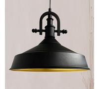 bamyum Asletl-Marine - Lámpara de techo vintage industrial, 40 cm de diámetro, lámpara de techo vintage, lámpara de techo industrial, color negro