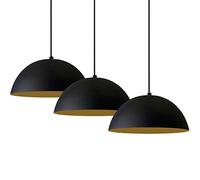 bamyum Lipeo Set di 3 Lámpara Colgante Mesa de Comedor Metal Ø26 cm E27 Lámpara de Techo Sala de Estar Lámpara de Cocina Vintage Negro