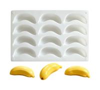 Banana Shape Silicone Mold 12 Cavity For Chocolate Jelly And Soap