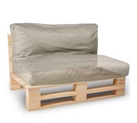 bananair - Cojín para Palet Impermeable y Desenfundable - Muy Cómodo, Relleno de Espuma - Cojines Exterior para Jardín y Terraza (Cojín de Asiento o Respaldo 120x60 cm, Gris Claro)