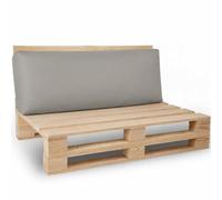 bananair - Cojín para Palet Impermeable y Desenfundable - Muy Cómodo, Relleno de Espuma - Cojines Exterior para Jardín y Terraza (Cojín de Respaldo 120x40 cm, Gris Claro)