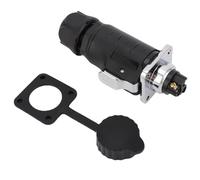 banapoy Conector Impermeable de 3 Pines, Liberación Rápida con Bloqueo Automático IP68, Conector Circular Industrial, Enchufe Rápido de Aviación IP68 con Enchufe de Brida Cuadrada 25A para Barcos
