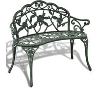 Banca de jardín - Banca para exteriores - Banca para balcón - Banca para sentarse - Banca para parques - Aluminio fundido - Resistente a la intemperie - 100 cm - Verde