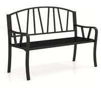 Banca de jardín - Banca para exteriores - Banca para parques - Banca para balcones - Banca para sentarse - Estructura de metal - Resistente a la intemperie - 129 cm