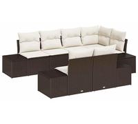 Banca de jardín - Banco para exteriores - Juego de salones - Sofá modular - Mueble de jardín - Para 7 personas - Polirratán resistente a la intemperie