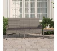 Banca de jardín "The Living Store" para 3 personas, con cojines, color gris, fabricada en ratán sintético