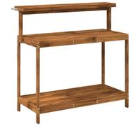 Banca para jardín con macetero, 111,5 x 48,5 x 107 cm, fabricada en madera de acacia maciza