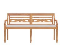 Banco Batavia con cojín, 150 cm, de madera maciza de teca