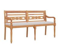 Banco Batavia Con Cojín Madera Maciza De Teca 150 Cm Vidaxl