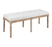 Banco cama HOMCOM acolchado estilo francés vintage con revestimiento grueso de tela y patas decorativas