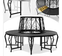 Casaria Banco de Árbol Circular 360 Grados Acero Diámetro 160cm