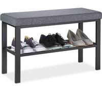 Banco con espacio de almacenamiento para zapatos, en color y gris