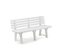 Banco con Respaldo IPAE Progarden ORCHIDEA Blanco Polipropileno (145 x 49 x 74 cm)
