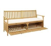 Banco de almacenamiento 2-Seater 170 x 63 x 84 cm | Cofre integral, al aire libre Patio Jardín, respaldo cómodo, fácil mantenimiento
