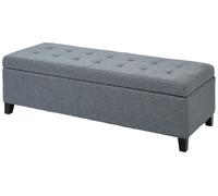 Banco de almacenamiento - Banco con espacio de almacenamiento - Banco para zapatos - Banco con tapa de cierre suave - Color gris, apariencia de lino