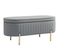 Banco de almacenamiento HOMCOM, cama de terciopelo, baúl de almacenamiento con tapa, patas de metal, capacidad 72 L, hasta