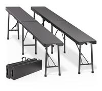 Banco de cerveza set de 2 plástico antracita 180cm