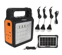 Banco de energía portátil, banco de energía solar, 6000 mAh, luz de panel de faros, 3 bombillas, mango portátil, generador solar para camping, viajes