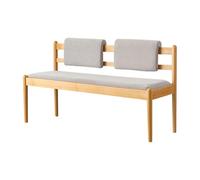 Banco de entrada tapizado rústico con respaldo y cofre de madera de 124.5 cm, sofá de vestíbulo para sala de estar y pasillo, color amarillo