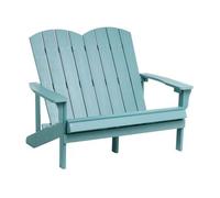 Banco De Exterior 2 Plazas Muebles De Jardín De Madera Plástica Tradicional Azul Claro Adirondack