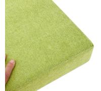 Banco de exterior de 4 cm de grosor, funda de chenilla extraíble con almohadilla de asiento antideslizante, espuma 45D de alta resistencia, ideal para interiores y exteriores, color verde, 40,6 x