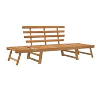 Banco de Jardín 2 en 1 de Madera Maciza de Acacia, 190 cm, Convertible | Diseño convertible, madera tropical resistente, mantenimiento con jabón suave, almacenamiento interior recomendado,