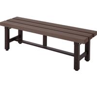 Banco de jardín Alu HWC-K60, banco para parque, banco para sentarse, banco para balcón, resistente a la intemperie, fabricado en WPC, 120 cm, color marrón