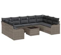 Banco de jardín - Banco para exteriores - Juego de salones para jardín - Mueble de jardín - Juego modular de 9 piezas - Ratán tejido a mano