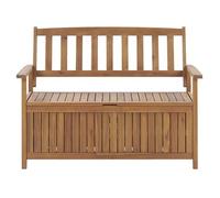 Banco De Jardín Con Almacenaje De Madera Maciza De Acacia 2 Plazas 120 Cm Color Claro Sovana