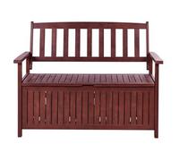 Banco De Jardín Con Almacenaje De Madera Maciza De Acacia 2 Plazas 120 Cm Rojo Orcuro Sovana
