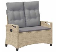 Banco de jardín con almohada Acero y Poliéster exterior reclinable Ocio vidaXL Beige 105 x 60 x 112 cm