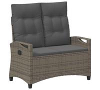 vidaXL Banco de jardín 105 x 60 x 112 cm Acero y poliéster gris y gris oscuro