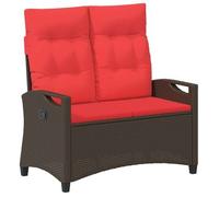 vidaXL Banco de jardín 105 x 60 x 112 cm Acero y Poliéster Marrón y Rojo